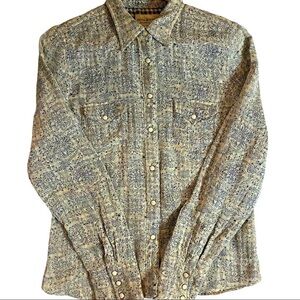 𝅺DENIM & Supply Women’s Printed Long Sleeve Snap closure Shirt Size Medium